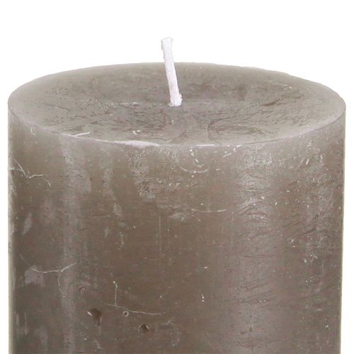 Product Solid coloured pillar candles brown candles 60x100mm 4 pcs