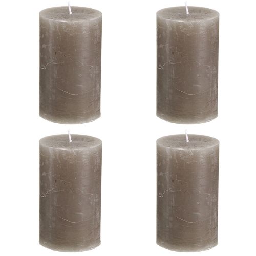 Product Solid coloured pillar candles brown candles 60x100mm 4 pcs