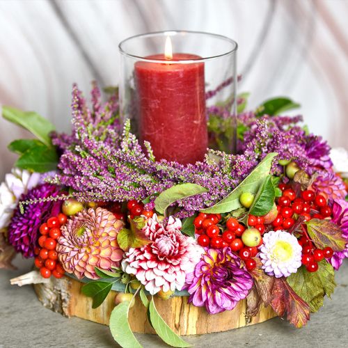 Product Solid-colored candles dark red 70x120mm 4 pcs