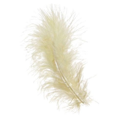 Real feathers for crafting in light yellow 5cm – 10cm 20g