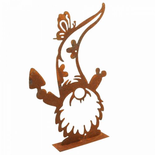 Product Rust decoration gnome metal decoration stand H40cm