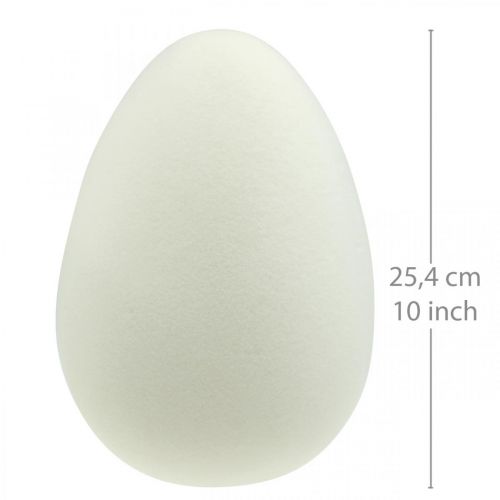 Product Decorative egg cream Easter egg flocked Shop window decoration Easter 25cm