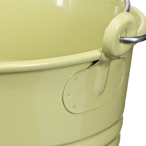 Product Bucket Metal Flowerpot Handle Green-Yellow 20x17.5x16cm 2pcs