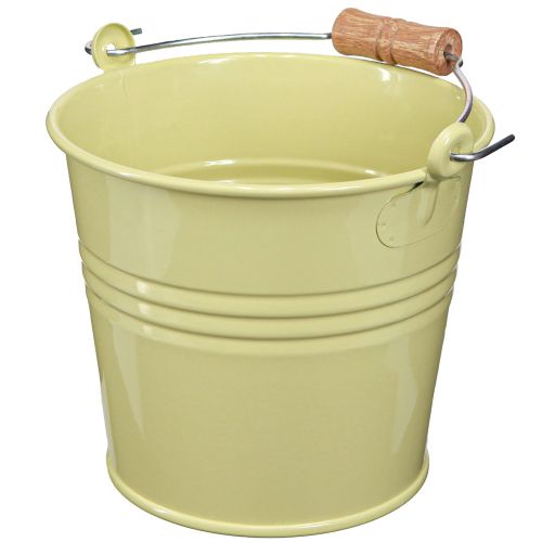 Product Bucket Metal Flowerpot Handle Green-Yellow 20x17.5x16cm 2pcs