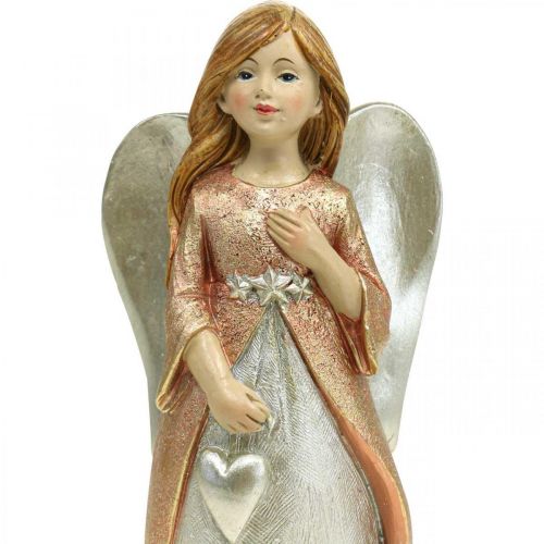 Product Angel figure guardian angel Christmas angel with heart H19cm 2pcs