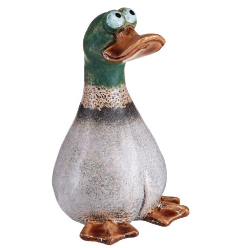 Duck Decoration Ceramic Brown Green Drake Sitting H17.5cm 2 Pcs