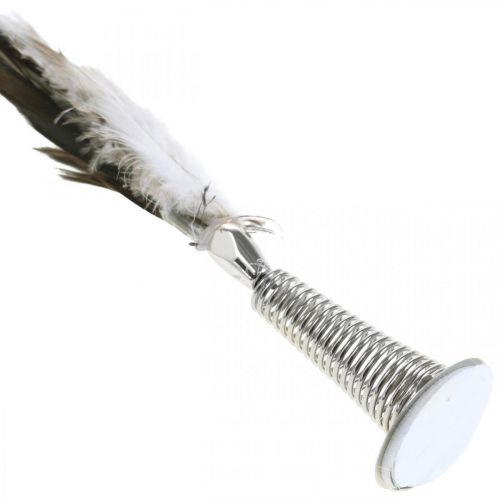 Product Plume on metal spring Spring decoration Real feathers 25cm 5pcs