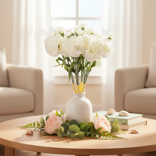 Product Kunstnelken Bouquet White 40cm, 4 Bunches