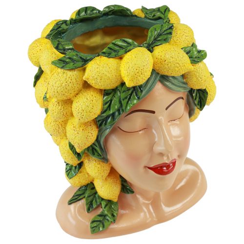 Woman bust plant pot lemon decoration Mediterranean H21.5cm