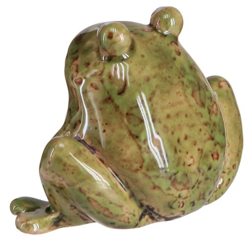 Product Frog Decoration Ceramic Green Brown Vintage Summer H7cm 4 Pcs