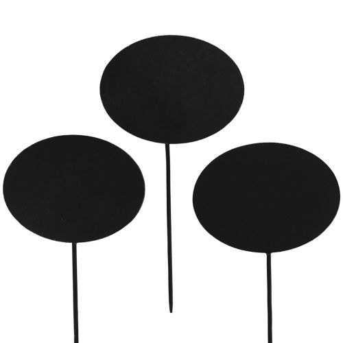 Floristik24 Plant labels bed plugs wooden signs oval black 19cm 12pcs