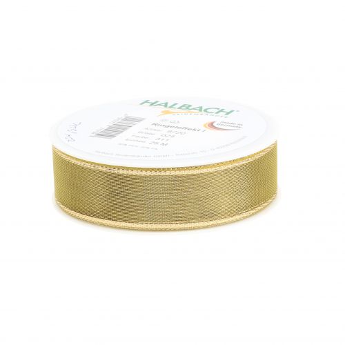 Product Gift Ribbon Gold Ringeleffekt 25mm 25m