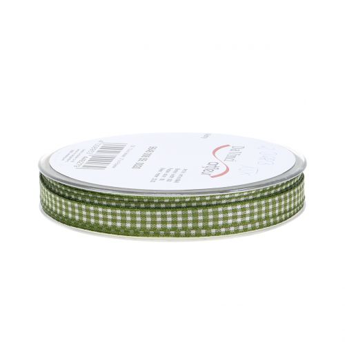 Product Gift ribbon check green 8mm 20m