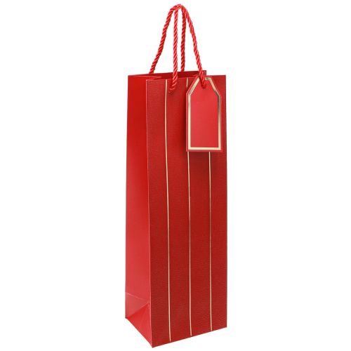 Product Gift Bag Bottle Bag Paper Red Gold 9×12×36cm 1 pc