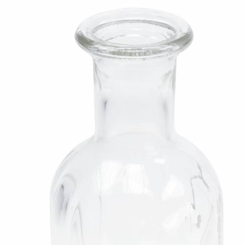 Product Decorative glass bottle with grooved decoration clear Ø7.5cm H19cm 6 pcs