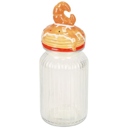 Bonboniere Glass Cookie Jar with Lid Croissant Ø11cm H28.5cm