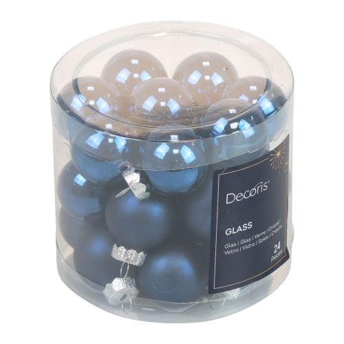 Product Mini Christmas balls glass blue glass balls Ø2.5cm 20pcs