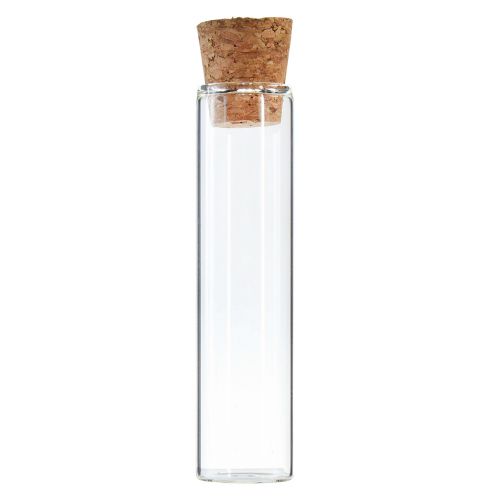 Product Mini vases glass decoration glass tubes with cork H11.5cm 24 pcs