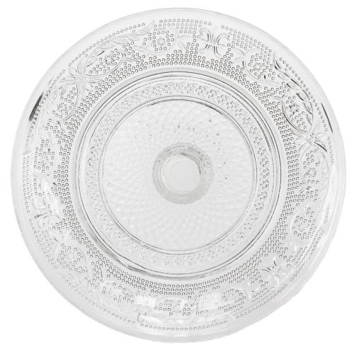 Product Glass plate on foot Flat glass bowl with pattern Clear Ø15cm