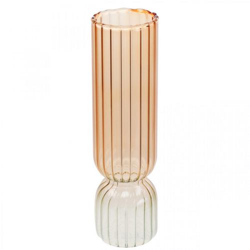 Product Glass Vase Decorative Vase Brown Clear Mini Vase Ø5cm H18cm