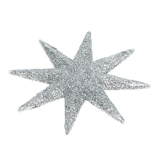 Product Glitter star silver Ø10cm 12 pcs