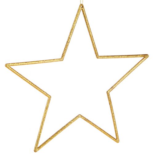 Floristik24 Large decorative stars gold glitter decoration for hanging 24cm 6 pcs