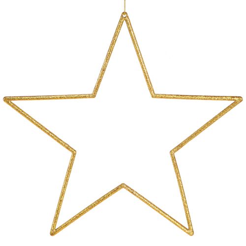 Product Large decorative stars gold glitter decoration for hanging 24cm 6 pcs