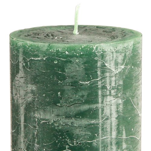 Product Large pillar candles green dark green 85x200mm 2 pcs