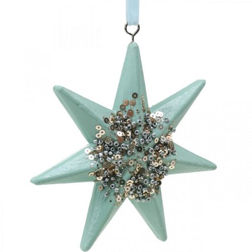 Product Christmas pendant deco star to hang Mint 4pcs