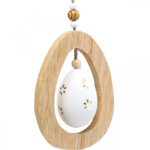 Product Easter egg to hang up with pattern eggs Easter decoration H12cm 3pcs