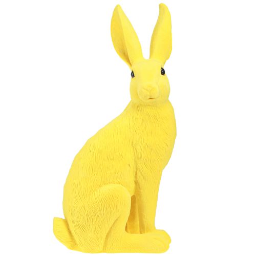 Rabbit Yellow Sitting Easter Bunny Decoration flocked 16×13×35cm