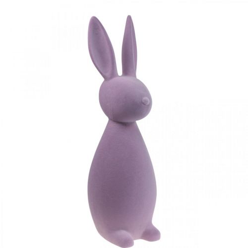 Product Decorative bunny decorative Easter bunny flocked lilac purple H47cm