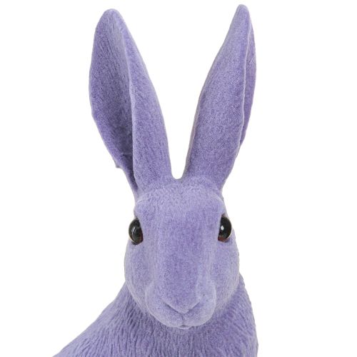 Product Sitting Bunny Easter Bunny Decoration Flocked Lilac 12×9×25cm