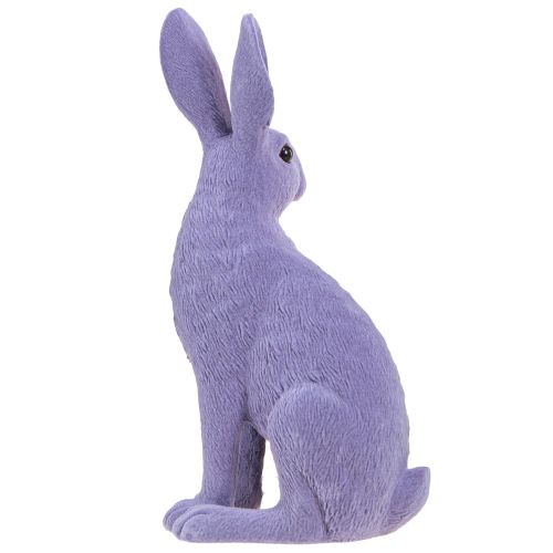 Product Sitting Bunny Easter Bunny Decoration Flocked Lilac 12×9×25cm