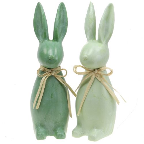 Product Easter bunnies green H29cm 2pcs