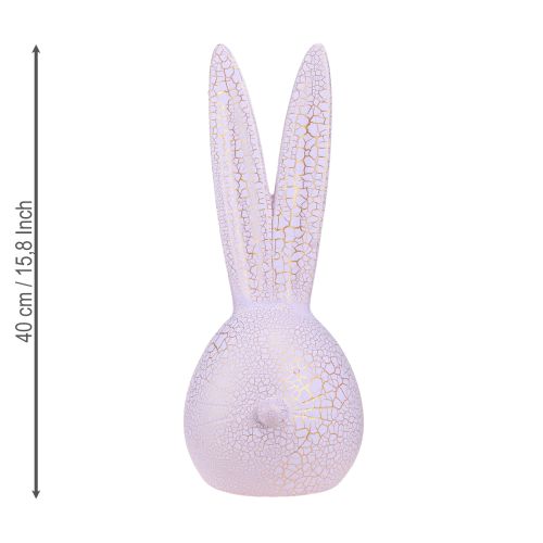 Product Rabbit Head Easter Bunny in Pink Gold Crackle 16.5x16x40cm