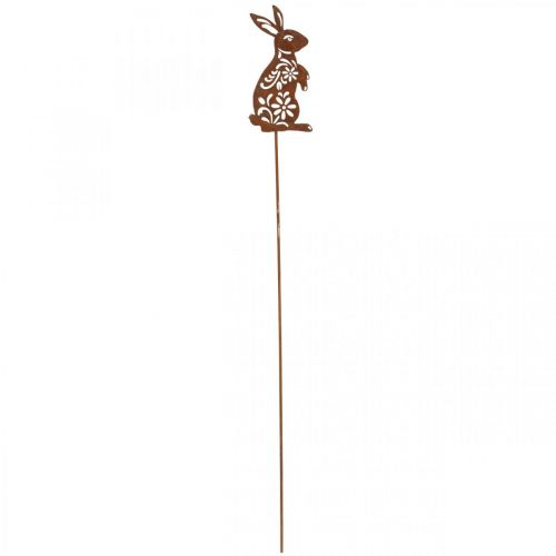 Product Garden Stake Rust Bunny Flower Pattern Garden Decoration Easter 9×15cm