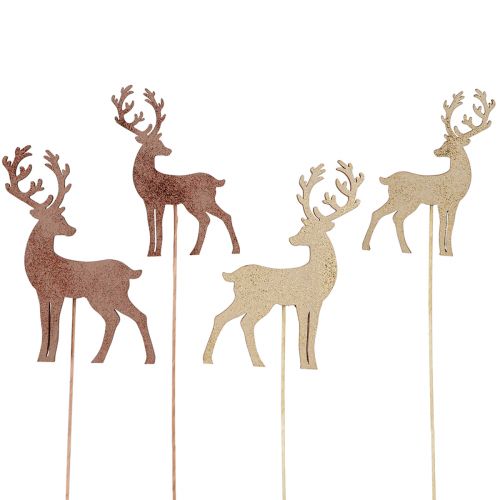 Product Deer decoration flower plug bronze gold 8-10cm 18 pcs