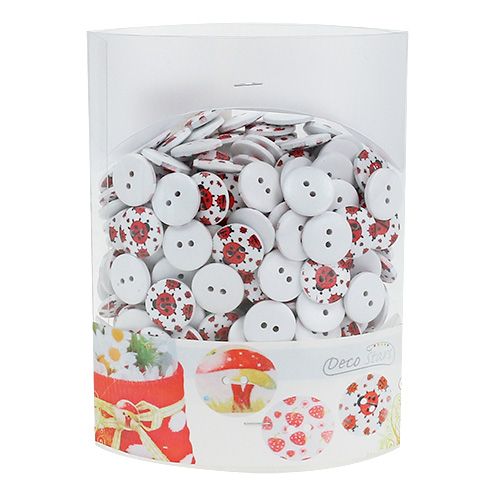 Product Wooden buttons with ladybug motive Ø1,8cm 270pcs