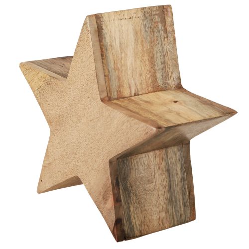 Product Wooden decoration star decoration mango wood table decoration natural Ø20cm