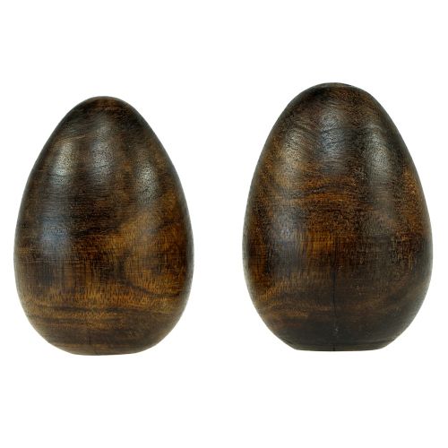 Product Wooden eggs brown mango wood Easter eggs made of wood H9.5–10cm 2pcs