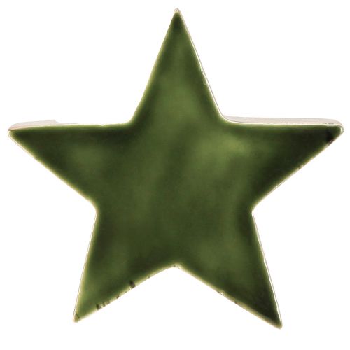 Product Wooden star green natural star mango wood table decoration Ø10cm 3 pcs