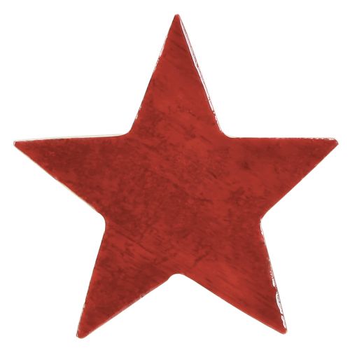 Product Wooden star red natural star mango wood table decoration Ø10cm 3 pcs