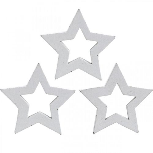 Wooden stars confetti Christmas stars white 3cm 72 pcs