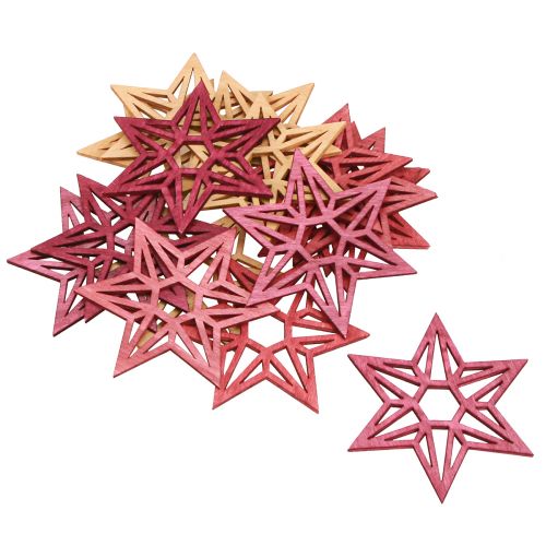 Product Wooden stars Christmas decoration scatter decoration stars berry 8cm 16 pcs