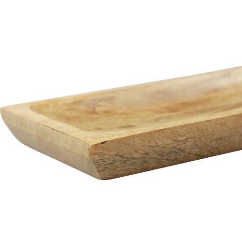 Product Wooden tray rectangular natural mango wood 25x13x2.5cm