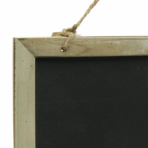 Product Slate with wooden edge to hang natural 30x15cm 5pcs