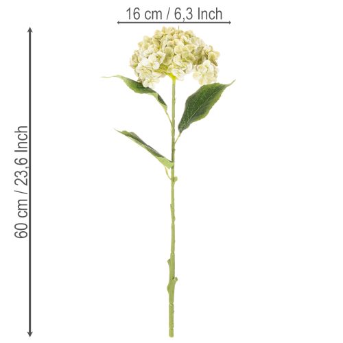 Product Artificial Hydrangea Flower with Long Stem and Green Leaves 60cm