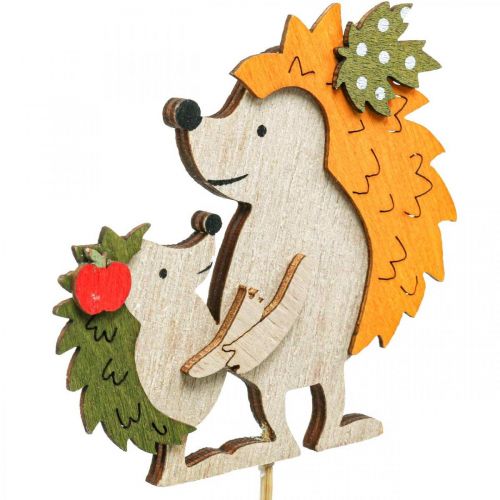 Product Flower stick hedgehog with child autumn decoration wood 8.5cm 8 pcs