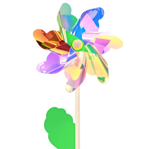 Product Iridescent Windmill Flower with Leaf Windmill Ø17.5cm 2pcs